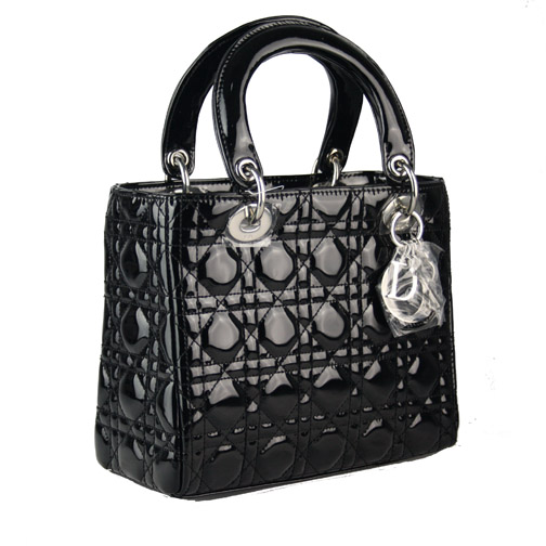 Christian Lady Dior Patent Leather Bag 9226 Black